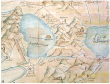 Antica carta settecentesca che indica i laghi di Sesto e di Fucecchio (11110 bytes)